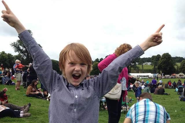 William Parker, 8, makes a point