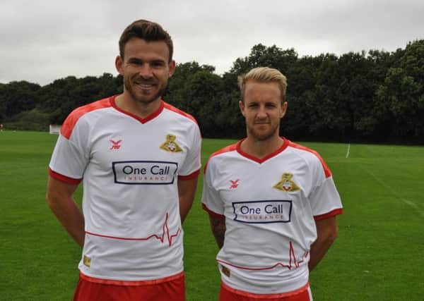 Andy Butler and James Coppinger model the one-off third strip.