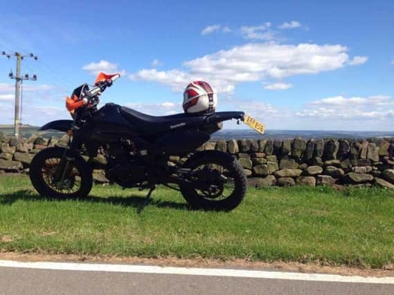 The stolen Lexmoto Adrenaline 125cc bike