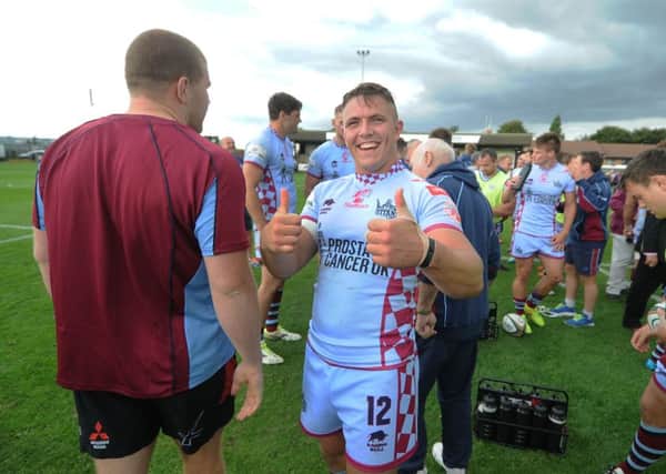William Owen celebrates Rotherham Titans win