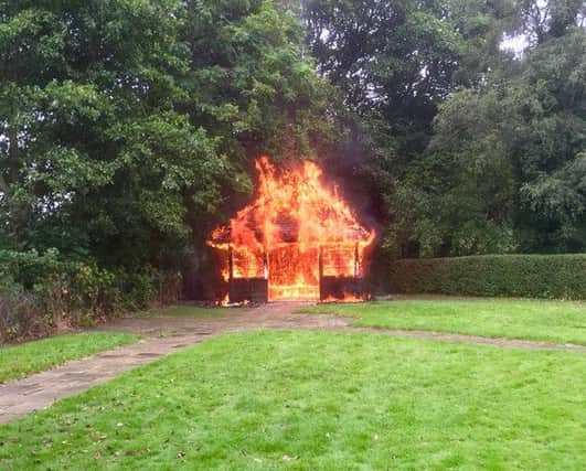 Arsonists have set fire to the pavillion in Beauchief Gardens, Sheffield
