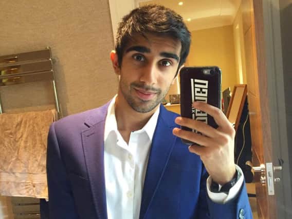 Vikram Barn, more widely known as Vikkstar123, at his cousin's wedding reception at the end of August