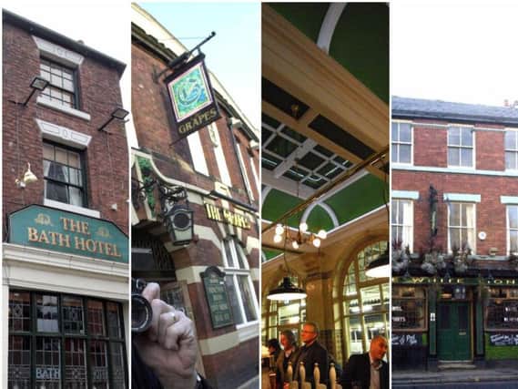 These four pubs have been named Sheffield's best. From left The Bath Hotel, The Grapes, The Sheffield Tap and The White Lion.