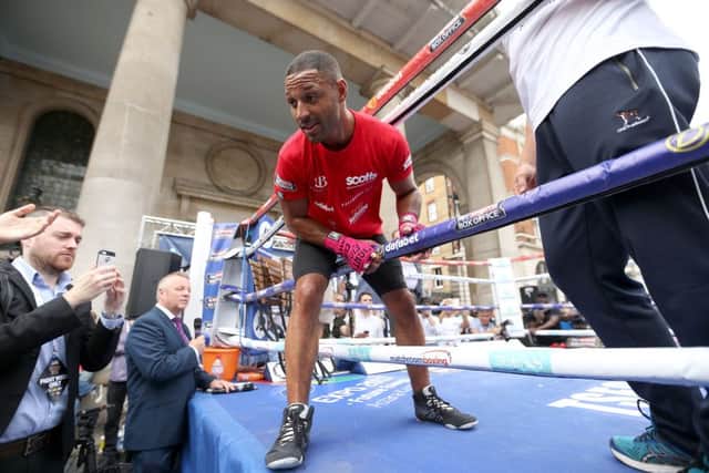 Kell Brook during the public workout at Covent Gardens, London. PRESS ASSOCIATION Photo. Picture date: Tuesday September 6, 2016. See PA story BOXING London. Photo credit should read: Steve Paston/PA Wire.