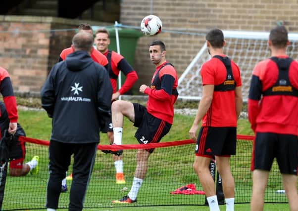 Daniel Lafferty trains with Sheffield United. Picture Simon Bellis/Sportimage