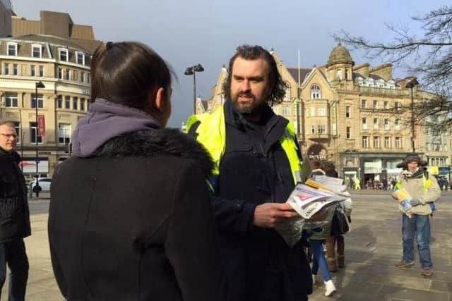 Reverend and the Makers star Jon McClure selling the Big Issue in Sheffield. Photo @bigissuenorth