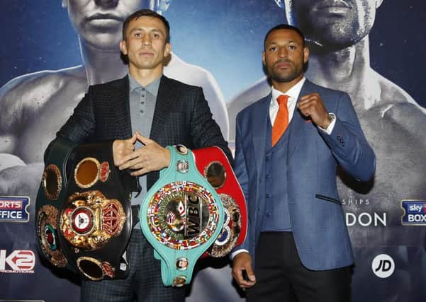 Gennady Golovkin and Kell Brook at the press conference