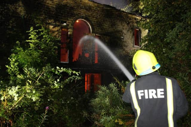 A fire at Loxley Old Church, in Loxley, Sheffield