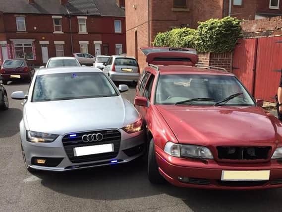 The crew of Still Open All Hours have helped to detain the front seat passenger of this car, who was later arrested on drugs and burglary charges. Picture: South Yorkshire Police