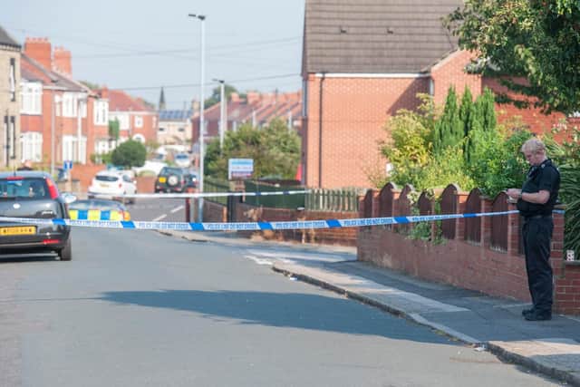 A police cordon is in place in Wombwell