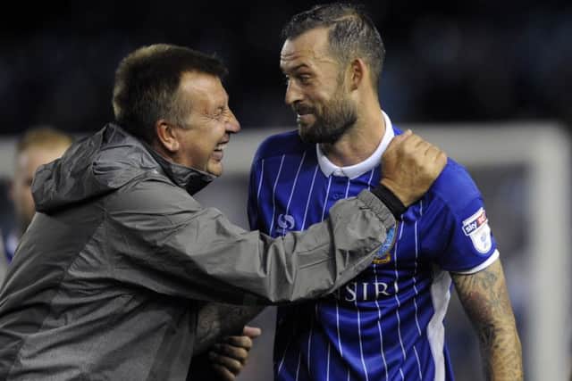 Happy Steven Fletcher at the final whistle