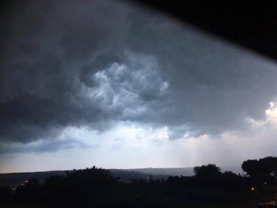 The cloud over Crookes, Sheffield, shortly before the first lightning strike. Credit: Noah Lomax