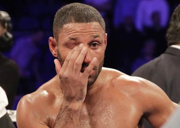 Kell Brook after his injury. Pic by Lawrence Lustig
