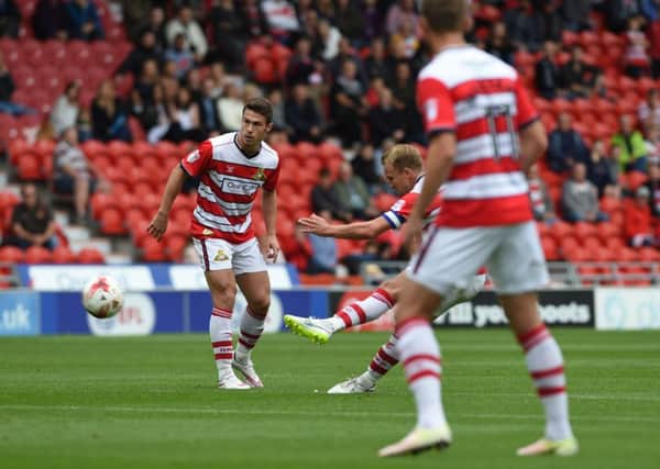 James Coppinger opens the scoring. Pictures: Howard Roe