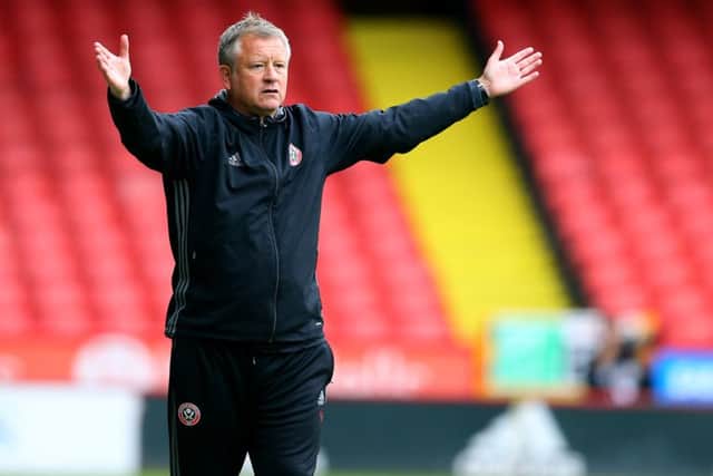 Sheffield United manager Chris Wilder says Leon Clarke could be ready for Saturday's visit to Scunthorpe . Pic Simon Bellis/Sportimage