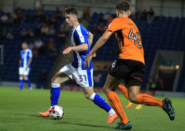 Chesterfield v Wolverhampton Wanderers in the Checkatrade Trophy at the Proact on Tuesday August 30th 2016. Chesterfield player Derek Daly in action. Photo: Chris Etchells