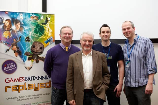 Pictured at the Games Britannia launch at Sheffield Hallam University are (l-r) Andy Payne, chairman of the UK Association for Interactive Entertainment (UKIE), Ian Stewart, founder of Gremlin, IT teacher Mark Hardisty, from Brinsworth Academy and Dr Jake Habgood, senior lecturer on Sheffield Hallam's game development courses.