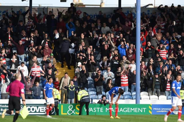 Delighted Rovers fans at the end