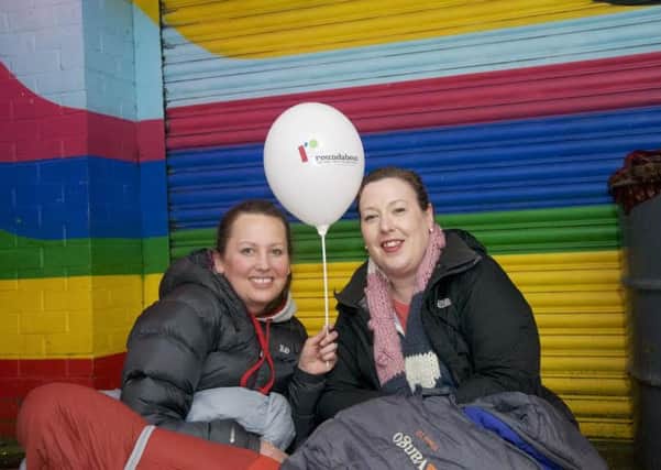 Volunteers taking part in the Sleep Out event last year.