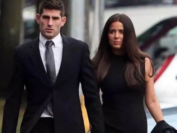 Ched Evans arrives at court. Pic: PA