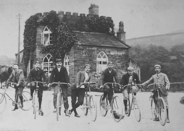 Cycling at Ashopton in the Peak District in the 1890s