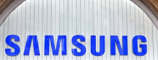 File photo of a shop sign for Samsung in London, as the technology company halted sales of its Galaxy Note 7 smartphone and urged owners to switch them off following reports that handsets issued as safe replacements during a recall had caught fire. PRESS ASSOCIATION Photo. Issue date: Tuesday October 11, 2016. Photo:  Nick Ansell/PA Wire