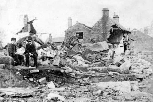 The aftermath of the flood outside The Stag Inn and Turner Wheel, Malin Bridge