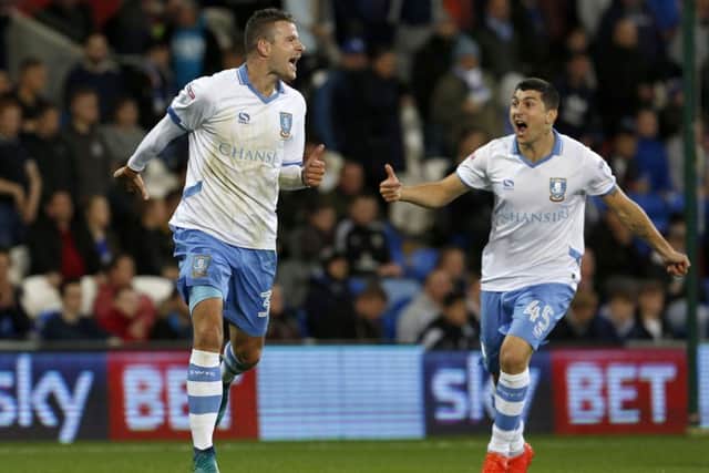 Daniel Pudil celebrates following his goal