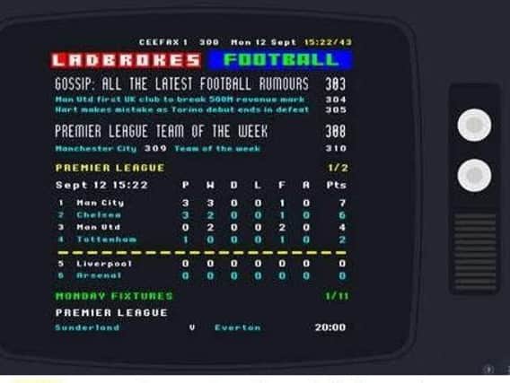 Ladbrokes blast from the past Ceefax results