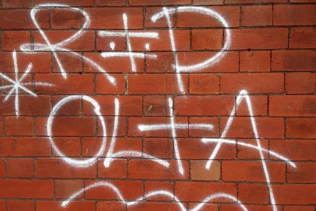 Graffiti following the death of Oliver Crowther