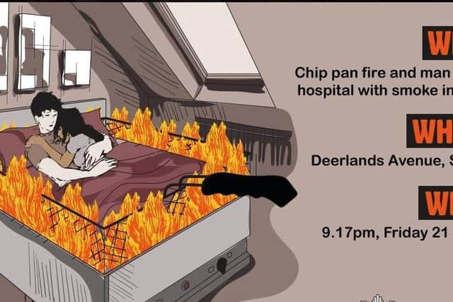Chip pan fire timeline infographic