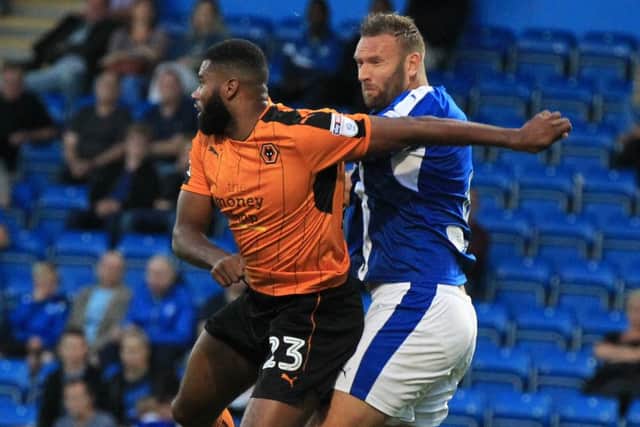 Chesterfield v Wolverhampton Wanderers in the Checkatrade Trophy at the Proact on Tuesday August 30th 2016. Chesterfield player Ian Evatt in action. Photo: Chris Etchells