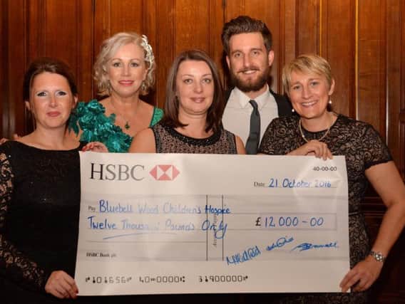 Photo Caption (L-R): Kathryn Hind, RLB; Maxine Strong, Bluebell Wood Childrens Hospice; Marie Hadfield, HLM; David Hall, Bluebell Wood Childrens Hospice and Tracey Bramall, Arup