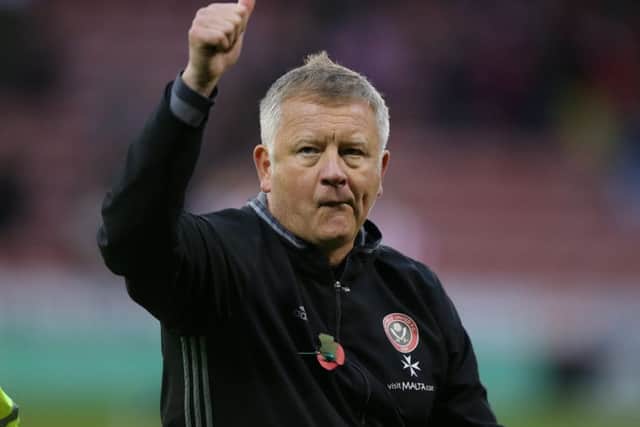 Chris Wilder gives the thumbs-up to Sheffield United's result