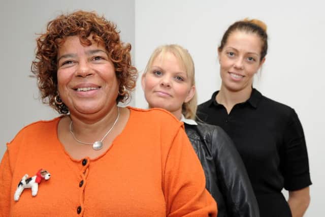 (l-r) Sali Harwood , manager, Shelley Powell and Jillian Corbett, both specialist exit support workers at Sheffield Working Women's Opportunites Project, which provides help and support for prostitutes in Sheffield. Picture: Andrew Roe