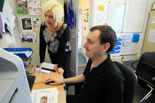 Feature on disability in employment at The Autism Centre For Supported Employment, Pictured is centre manager Glynis Beck and Chris Wheeler who has used the centre.