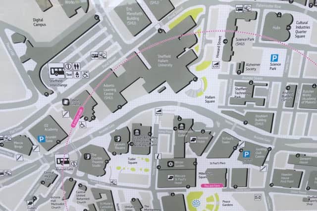 A map of the city centre shows few public toilets.