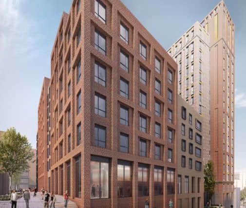 Brookfield Student Real Estate and HLM's plan for a Â£60m student flat development in Hollis Croft, Sheffield.