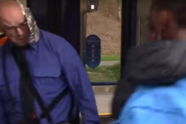 A Supertram conductor was among the victims in a spate of custard pie attacks in Sheffield.