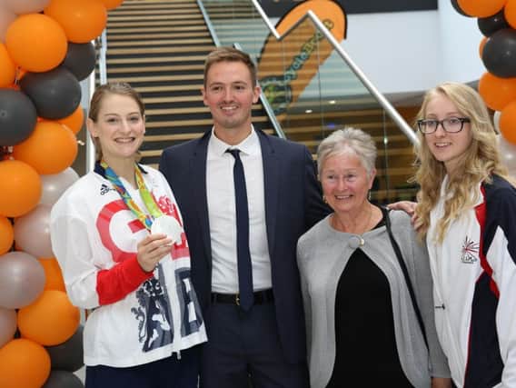 Olympic silver medallist, Bryony Page, at the opening of the Centre