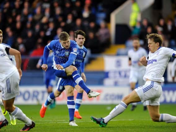 Goalscorer Gary Hooper has a shot in the second half against Ipswich