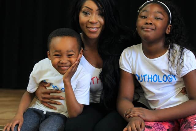 Rochelle Barrett with her children Romarv Wilson, five, and La'Raiya Nelson, nine.