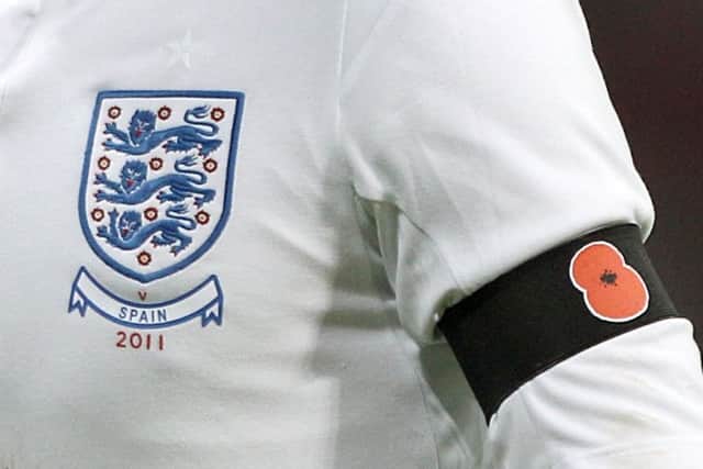 An England player's arm band tribute