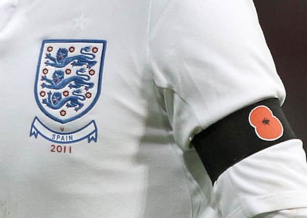 An England player's arm band tribute