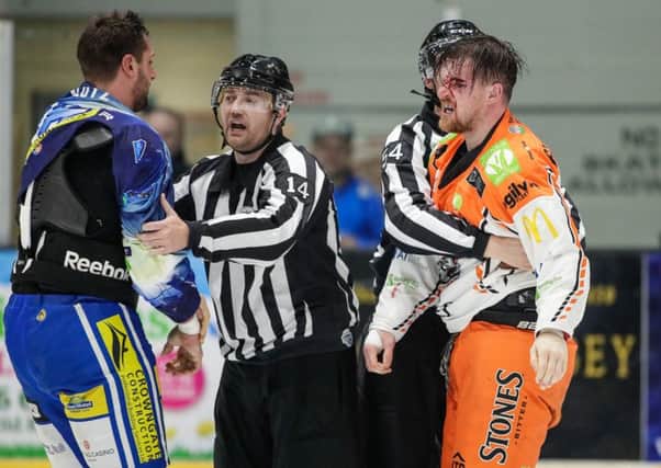 Fitzgerald after a punch-up, against Coventry