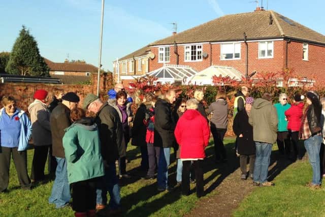 Protesters at the site where 650 homes would be built in Edenthorpe