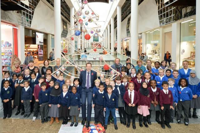 Meadowhall Centre director Darren Pearce with local schoolchildren
