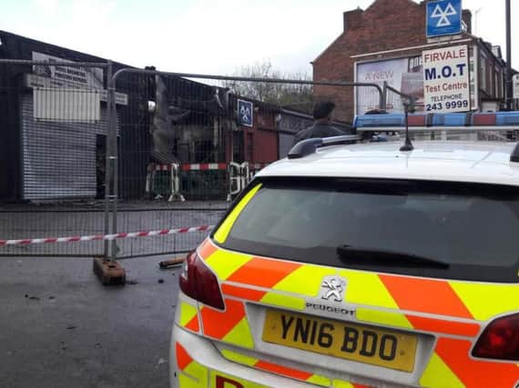 Police at the scene of the Herries Road blaze