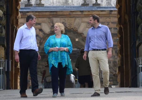 .Director General of the RHS Sue Biggs and Show Director Nick Mattingley are joined by Chatsworth's Head of Gardens and Landscapes Steve Porter at an event to introduce the RHS Chatsworth Flower Show. Picture Scott Merrylees