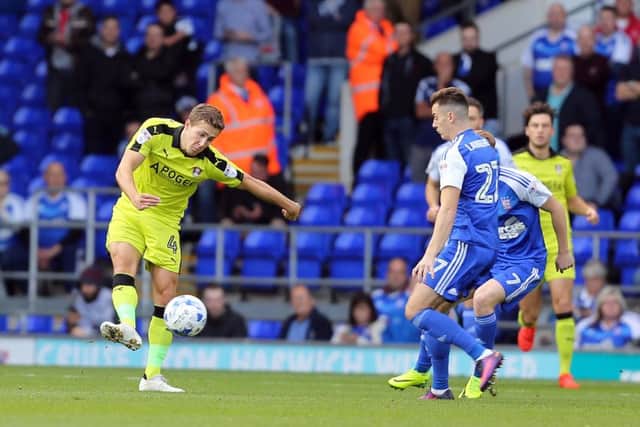 Will Vaulks in action at Ipswich
